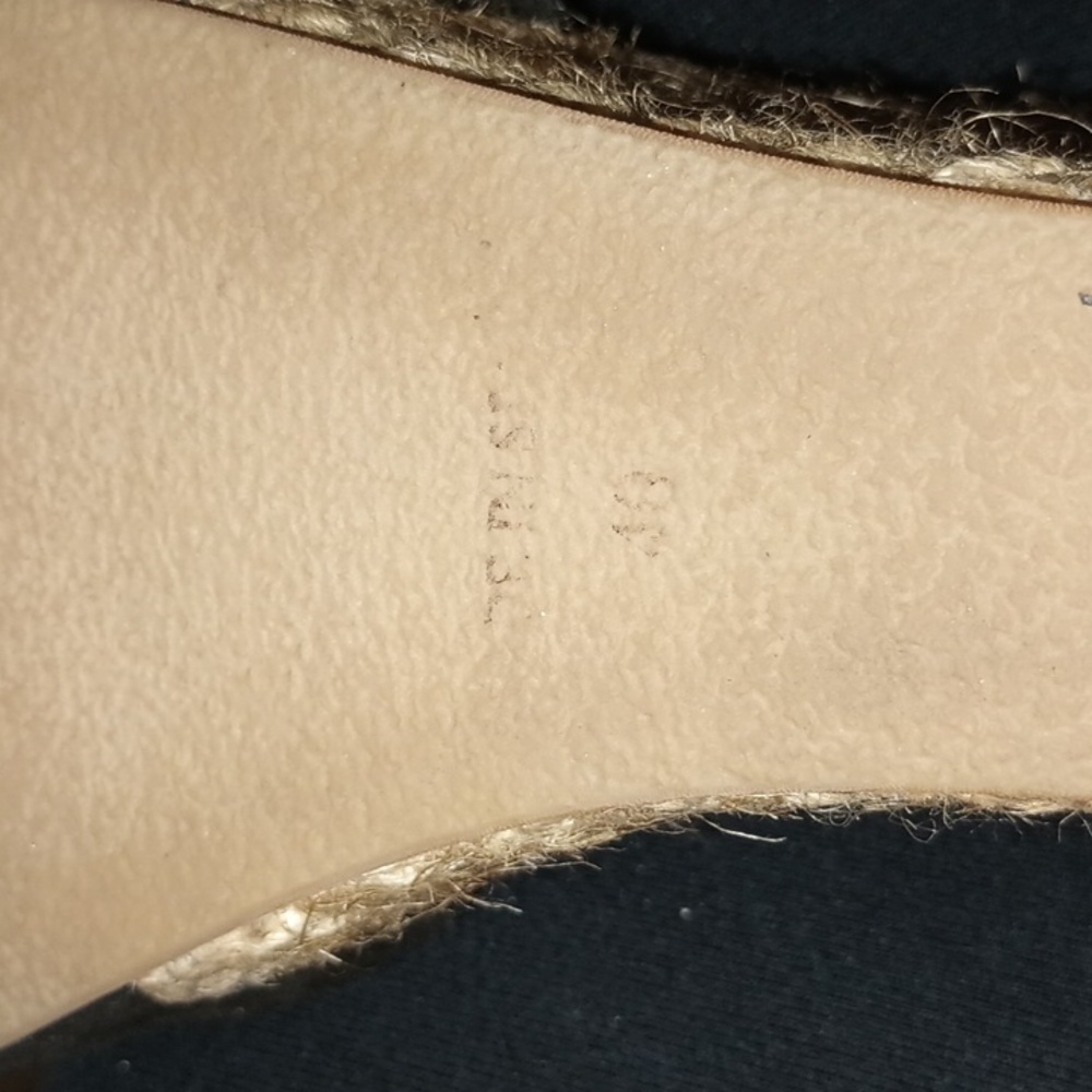 Eric Michael BlK Suede Espadrille with Brown Foot Strap Size 9 - Picture 10 of 10